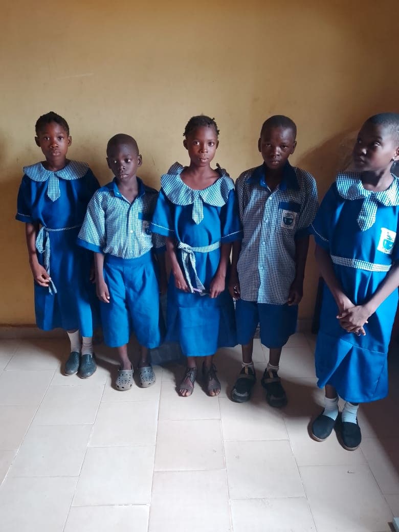 Children together outside a school